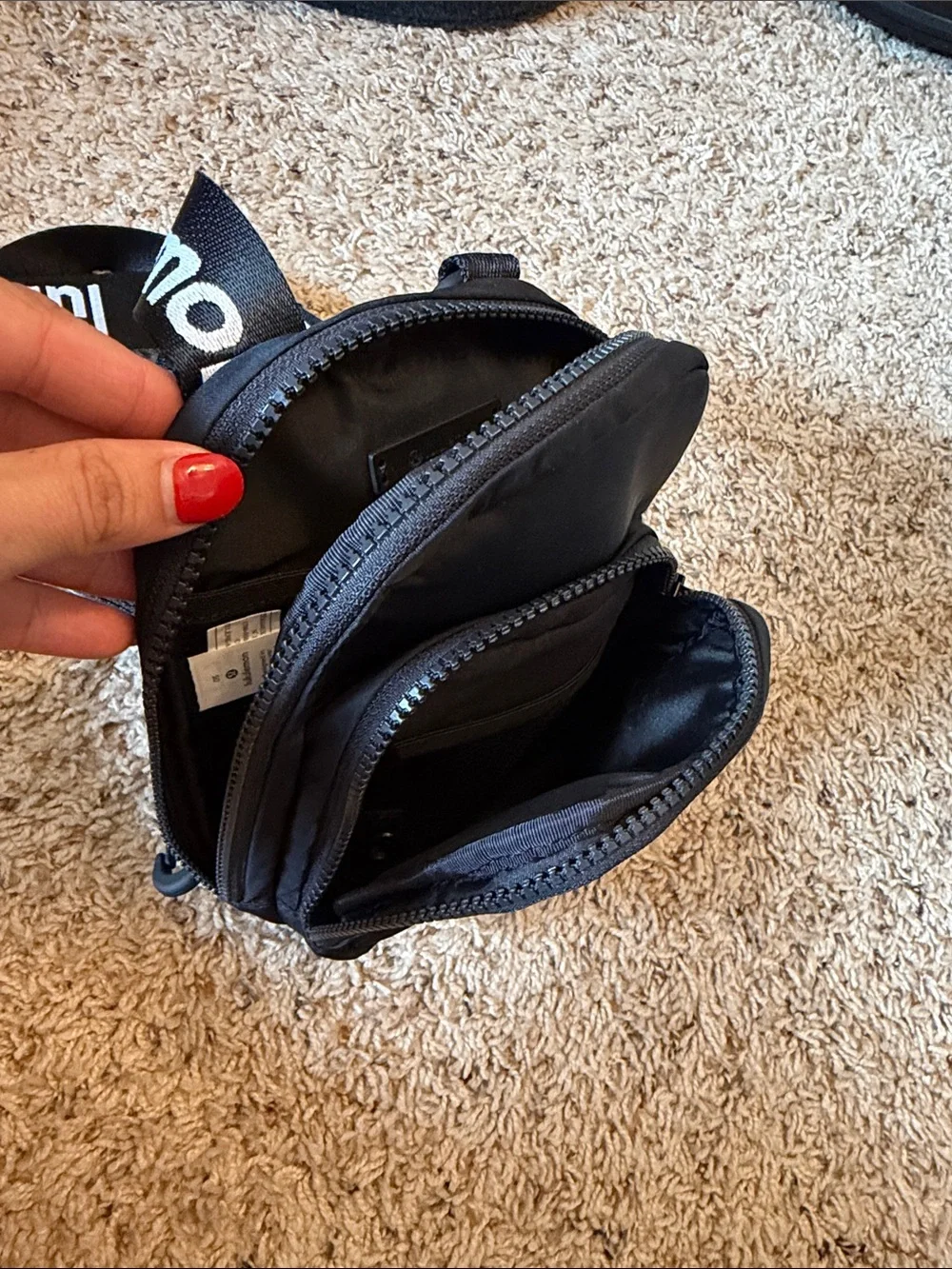 lululemon athletica Black Compact Crossbody Sling with Branded Strap